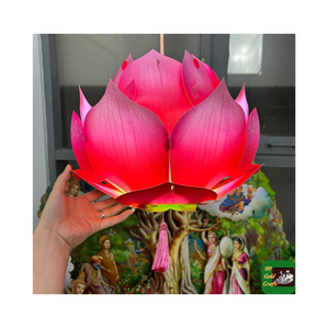 Hot Sale Lotus Flower Shape Festival Outdoor Plastic Lantern/Biodegradable Waterproof Floating Pool Lanterns Vietnam Handicraft