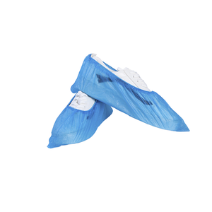Disposable Blue Polypropylene Non-Woven Abrasion-Resistant Safety Shoe Covers with Pull-On Closure Plain Toe Custom Logo