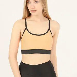 Padded Women's Breathable Yoga Fitness Sports Bra with Adjustable Straps and Customization Services