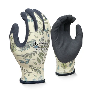 XINGYU 13 Gauge Polyester Nitrile Coated Gloves Flexibility Ventilated Non-slip Design Manual Jobs Durable Safety Work Gloves
