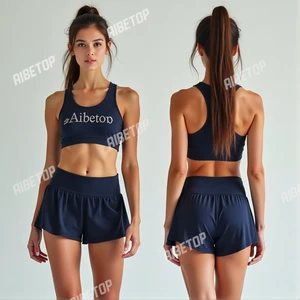 Custom Design Two-Piece Cheer Training Outfit Sleeveless Sports Bra And Flowy Shorts