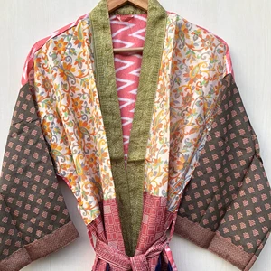 Beach Cover Up with Full Sleeves Women's Fashion Resort Wear Cover-Up in multicolor Silk Kimono Robe Prints Ladies Wholesale