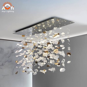 Floating Petal Light Installation-Custom Glass LED Chandelier Dimmable Feature 5-Year Warranty for Mall Atrium/Hotel Lighting
