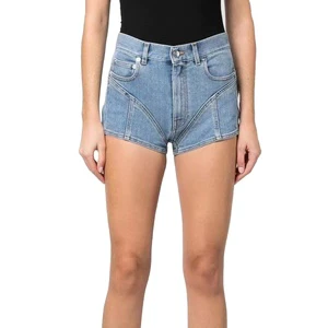 Mid-Waisted Straight SAND WASH Stretch Women's Denim Shorts Eco-Friendly Quick Dry Washable High Quality for Summer