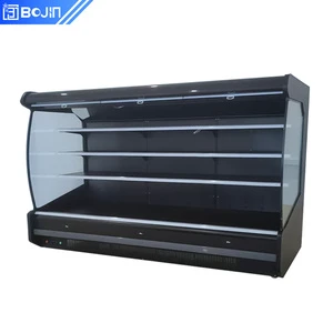 Supermarket Convenience Store Air-Curtain Cabinet Fresh Fruit Vegetable Display Cooler For Meat Beverage For Fresh Milk Display