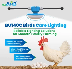 Led Poultry Light DC48V/ AC220V Led Poultry Bulbs IP67 Dimmable Chicken/PIG Led Light for Poultry Farm /livestock