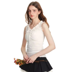 Women's Elegant Summer Sleeveless Top Cotton Camisole Women's Fashionable Vest One Size Slim Fit Camisole