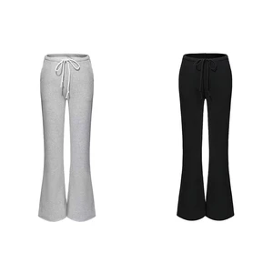 Plain Warm Fleece Wide Leg Sweat Pants Women Flare Bottoms Jogger Pants for Women Multiply Colors