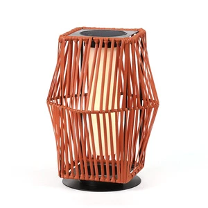 Rattan Solar Light Outdoor Patio Backyard Garden Solar Powered LED Lighting Deck Hanging Table Dimmable Outdoor Floor Lamp