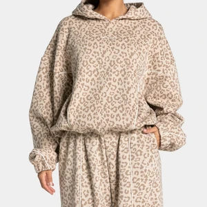 New Sellers Leopard-Print High-Elastic Wrinkle-Resistant Seamless for Yoga Casual and Athletic Sweatshirt and Sweatpants Set