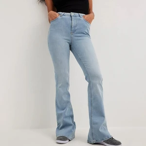 Women Winter Sweet Flat Front Mid Waist Pockets Wide Leg Flare Pants Versatile Denim Custom Color Baggy Jeans High-quality