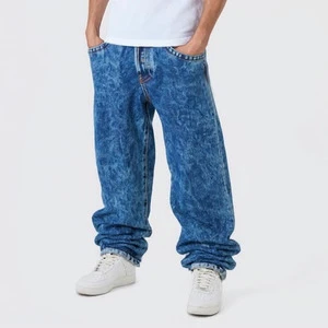 Custom Plus Size Men's Clothing Sports Straight Jeans Streetwear Washed Loose Men's Trousers