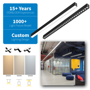 RONSE Modern 40W 6000K Linear Aluminum Hanging Bar Light Black Grille Suspended 1150m Switch Kit Powder Coating Simple Elegant