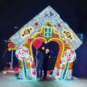 Waterproof Large LED Sweethouse Motif Light for Outdoor Square Plaza & Garden for Holiday Christmas Event Commercial Decorations