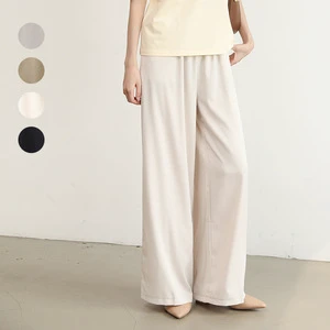 Fashion New Japanese Simple Casual Pants For Women Summer Solid Loose Straight Long Trousers Petite High Waist Streetwear