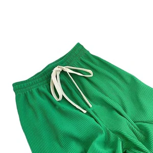 Fashion Women Summer Wide Leg Pants Casual High Waist Long Trousers Female Pleated Solid Color Pants Streetwear Trousers