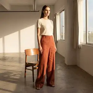 Extra Long Linen Trousers For Tall Women Daily Casual Style Custom Inseam Pants Professional Bespoke Service OEM Custom