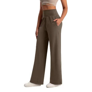 Solid Color's Straight Leg Yoga Pants Activewear Comfortable Wide Leg Pants Wholesale Women's Yoga Pants