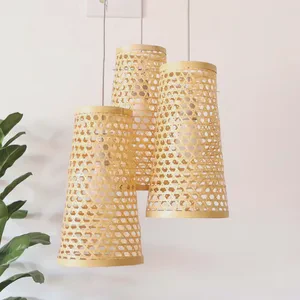 Hot Sale Industrial Vintage Bamboo Pendant Lamp Natural Color Decorative Hanging Light