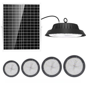 High Quality LED Solar High Bay Light ABS Body IP65 Waterproof Remote Garage & Warehouse Lights for Shop Use