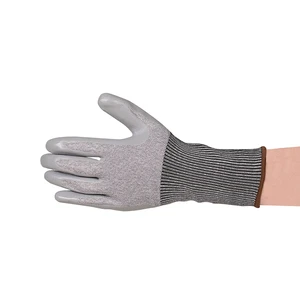 Custom Protective Industrial Cut Resistant Level 5 HPPE Knitted Nitrile Coated Safety Gloves