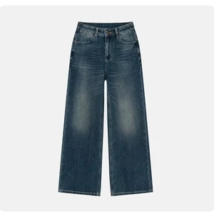 Women's High Quality Turkish Roll Fabric Lyocell Stretch Dark High Waist Straight Wide Leg Casual Loose Fit Baggy Jeans Women