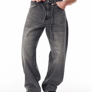 High Quality Vintage Washed Street Wear Baggy Denim Jeans For Men Pants Wide Leg Plus Size Straight Oversized Men's Jeans
