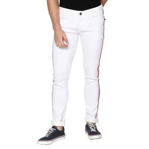 Men's Overalls Distressed Straight Jeans Washed Slim Mid Waist Breathable High Street True to Size