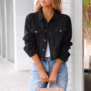 Manufactory Custom Style or Logo ODM Jeans Jacket and Coats for Women Autumn Candy Color Casual Short Denim Jackets