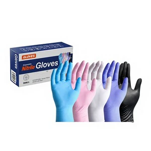 Food Grade Powder-Free Non-Sterile Thick 50 Pcs/Pack Neutral Packaging China Catering Kitchen Disposable Nitrile Gloves