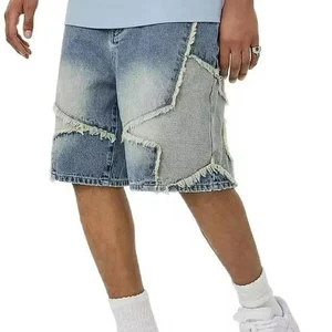 Factory Price Men's Washed Denim Jeans Shorts Streetwear Summer Straight Light Blue Comfortable Denim Shorts