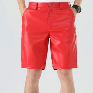 Trendy Men Leather Shorts Modern Slim Fit Street Style Fashion Bottom for Club and Party Wear