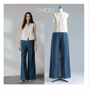 Women's New Fashionable Suit Jeans Vest Jacket Retro Sleeveless Women's Vest Chic Top Denim Pants Set