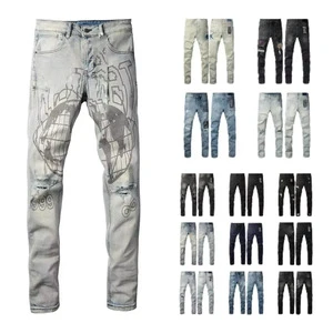 Branded Heavyweight Men's Y2K Retro Flared Vintage Relaxed Streetwear Bottom Winter Flared Denim Trousers Pants Jeans