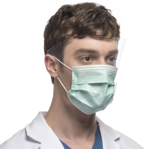 Fashion Disposable 3ply Protective Face Mask with Eye Shield Anti Fog Adult Visor Face Shield Transparent
