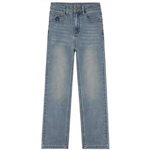 Women's Plus Size Mid Waist Wide Leg Flare Denim Pants Summer Dark Light Colored Wash Options Plain Style