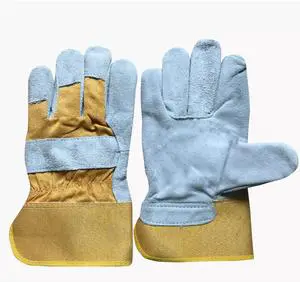 CE EN388 Certified Cowhide Work Gloves, Heat Insulated, Anti-Slip, Abrasion Resistant, Split Leather Safety Gloves