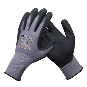 XINGYU EN388 15 Gauge Nylon Microthin Foam Nitrile Coated Gloves Work Gloves for Men Women Nitrile Foam Coated Safety Gloves