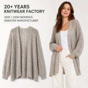 S-3XL Spring And Autumn Top New Fashion Women's Cardigan Long Sleeved Hollow Out Sweater