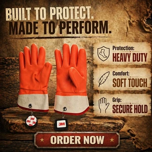 Orange Breathable Safety Gloves PVC Impregnated Heavy Duty Abrasion Resistance Durable Anti-Slip Anti-Cut Customizable
