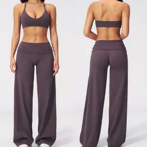 New Simple Design Women Yoga Set 2 Piece Workout High Quality Gym Wear for Women Yoga Set Running Fitness Yoga Set Suit