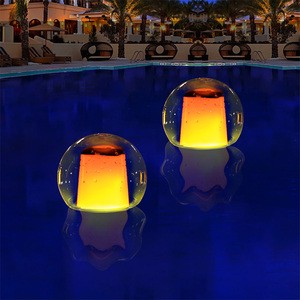 Best Selling Floating Pool Lights Waterproof Solar Flame Round Pool Lights Solar Powered Glow in Dark Solar Floating