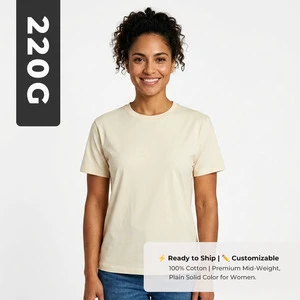 Customize High Quality Breathable Casual Knitted Heavy Weight 100% Cotton Full Size Plus Size Women's T-shirts