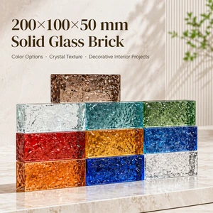Wholesale Solid Crystal Glass Brick Blocks For Bathroom Kitchen & Outdoor Building Decoration 200*100*50mm