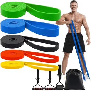 Custom Logo TPE Resistance Band Set Latex-Free 5-Level Elastic Exercise Bands For Pull Up Yoga Fitness Wholesale OEM Set