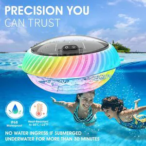 Solar Powered 7.6 Inch Floating Pool Lights RGB Color Changing IP68 Waterproof for Swimming Pools & Party Decor
