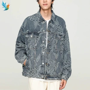 Custom Fashion Clothing Men's Denim Jackets Streetwear Designer Embroidered Denim Jacket Manufacturer Customized