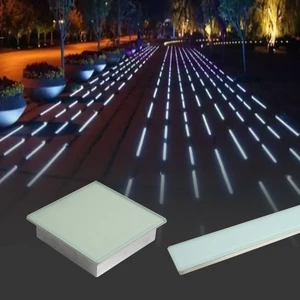 High Quality 12mm Tempered Glass Recessed Floor Lighting Inground Linear Brick Lamp Led Underground Lights