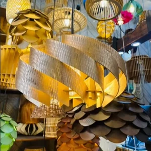 Handcrafted Wooden Lamp Eco-Friendly Natural Bamboo for Outdoor Lighting for Home and Hotel Decorative Projects