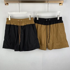 Contrast Waistband Quick Dry Water Resistant Drawstring Casual Sports Five Inch Mens Summer Beach Swim Trunks Shorts